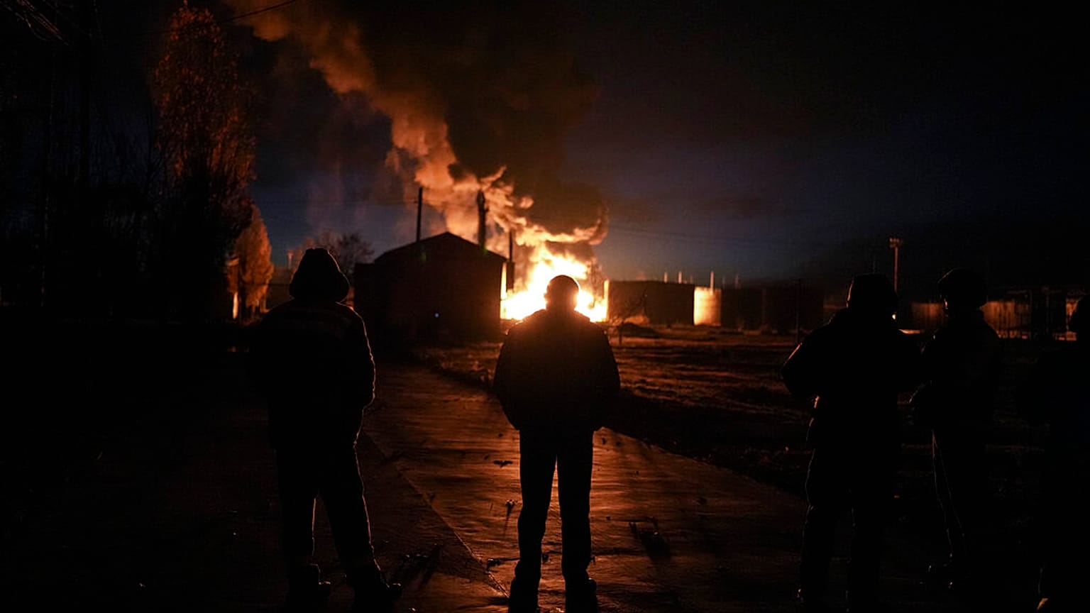 Russian airstrike in Kherson, Saturday, Nov. 19, 2022.