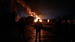 Russian airstrike in Kherson, Saturday, Nov. 19, 2022.