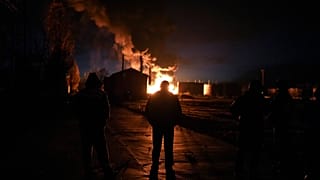 Russian airstrike in Kherson, Saturday, Nov. 19, 2022.