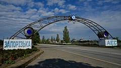 Die Einfahrt zum Gelände des Akw Saporischschja