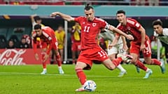 غاريث بايل يسجل أمام الولايات المتحدة الأمريكية في مونديال قطر. 2022/11/21