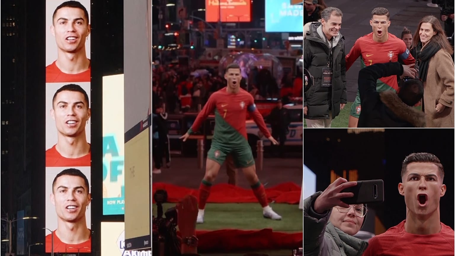 Cristiano Ronaldo became the first athlete to ever accomplish a "Times Square takeover," giving a personal video message to his fans.