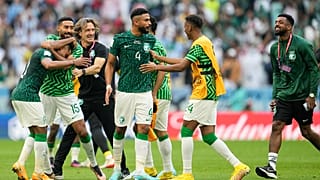 السعودية تفجّر مفاجأة تاريخية بالفوز على الأرجنتين وميسي 2-1 في مونديال كأس العالم بقطر، 22 نوفمبر 2022.