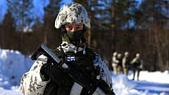 FILE: Finnish soldier during winter weather training, March 2022