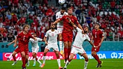 Στιγμιότυπο από τον αγώνα της Δανίας με την Τυνησία