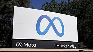 Facebook's Meta logo sign is seen at the company headquarters in Menlo Park, Calif. on Oct. 28, 2021