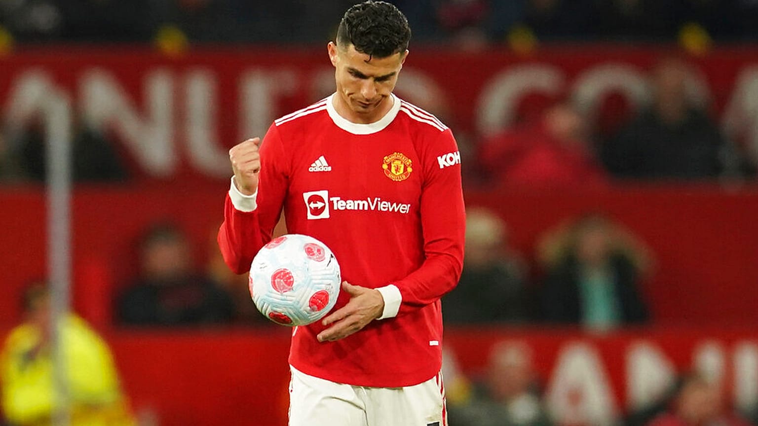 Archives : l'attaquant portugais Cristiano Ronaldo lors d'un match de Manchester United, le 28/04/2022
