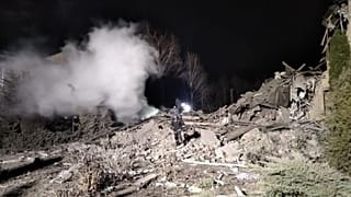 A picture purportedly showing the aftermath of the shelling