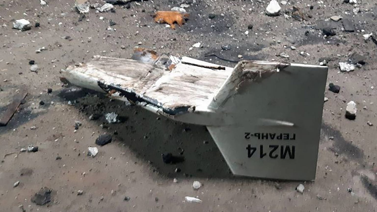 Ukránok által kilőtt iráni Shahed drón a kelet-ukrajnai Krupjanszkban
