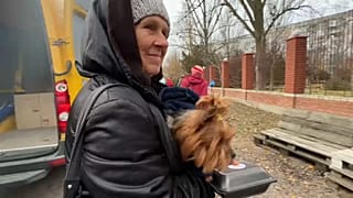 Frau in Cherson in der Ukraine