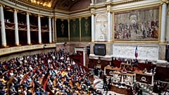FILE- French Prime Minister Elisabeth Borne delivers a speech in the National Assembly in Paris, France, July 6, 2022.