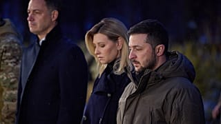 Премьер-министр Бельгии, а также Владимир и Елена Зеленские на церемонии памяти жертв Голодомора.