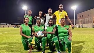 The Zimbabwe Girl's team in at the Street Child World Cup in Education City in Doha, Qatar