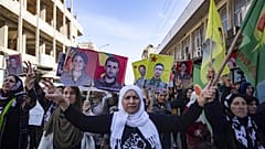 Manifestation de Kurdes à Qamichli, dans le nord-est de la Syrie, dimanche 27 novembre 2022