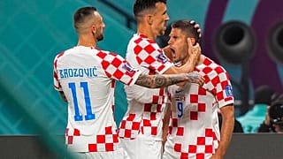 Οι Κροάτες πανηγυρίζουν στο ματς με τον Καναδά