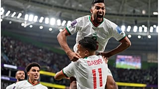 لاعبو المنتخب المغربي بعد فوزهم على بلجيكا