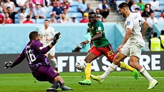 لقطة من مباراة الكاميرون وصربيا
