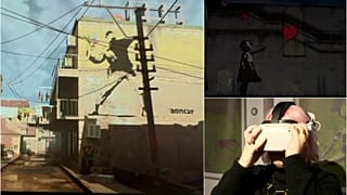 Unauthorised virtual exhibit brings street artist Banksy's works to life in an Italian church.