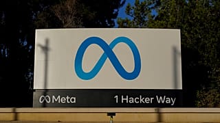 Meta's logo can be seen on a sign at the company's headquarters in Menlo Park, Calif., on Nov. 9, 2022