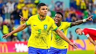 Casemiro celebra el gol de Brasil