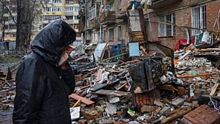 Rusya saldırısında Kiev'de hedef olan evler (arşiv)