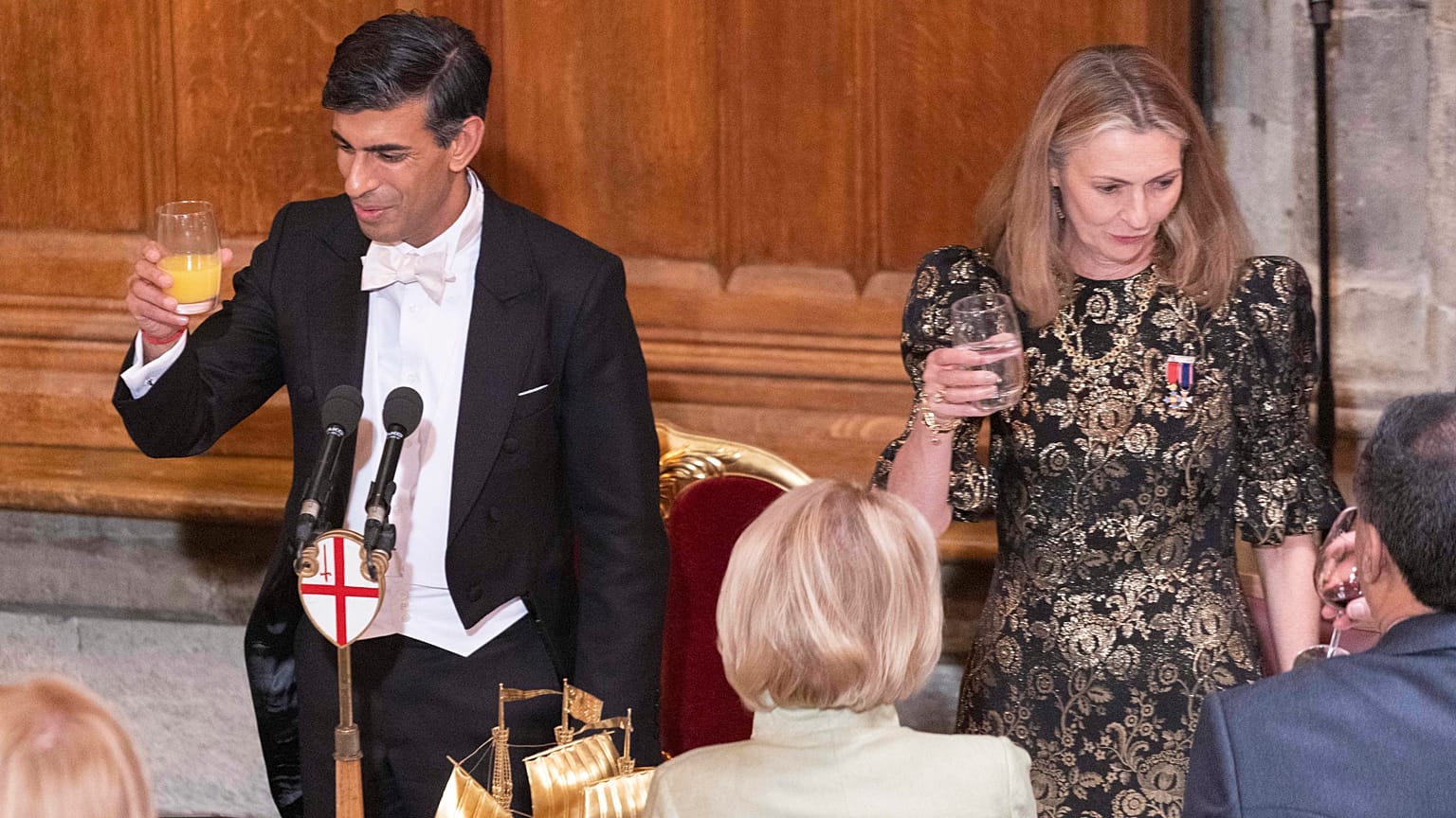 Rishi Sunak in der Guildhall Montagabend
