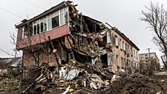 A house in downtown Kherson destroyed by a Russian shell on 25 November 