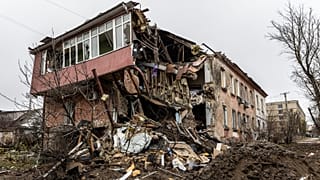 A house in downtown Kherson destroyed by a Russian shell on 25 November 