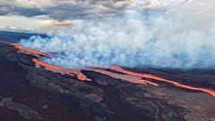 In this aerial photo released by the U.S. Geological Survey, the Mauna Loa volcano is seen erupting from vents on the Northeast Rift Zone on the Big Island of Hawaii, Monday.