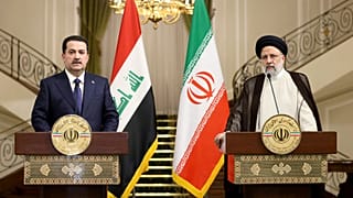 کنفرانس مشترک خبری ابراهیم رئیسی و محمد السودانی در کاخ سعدآباد در هشتم آذرماه ۱۴۰۱