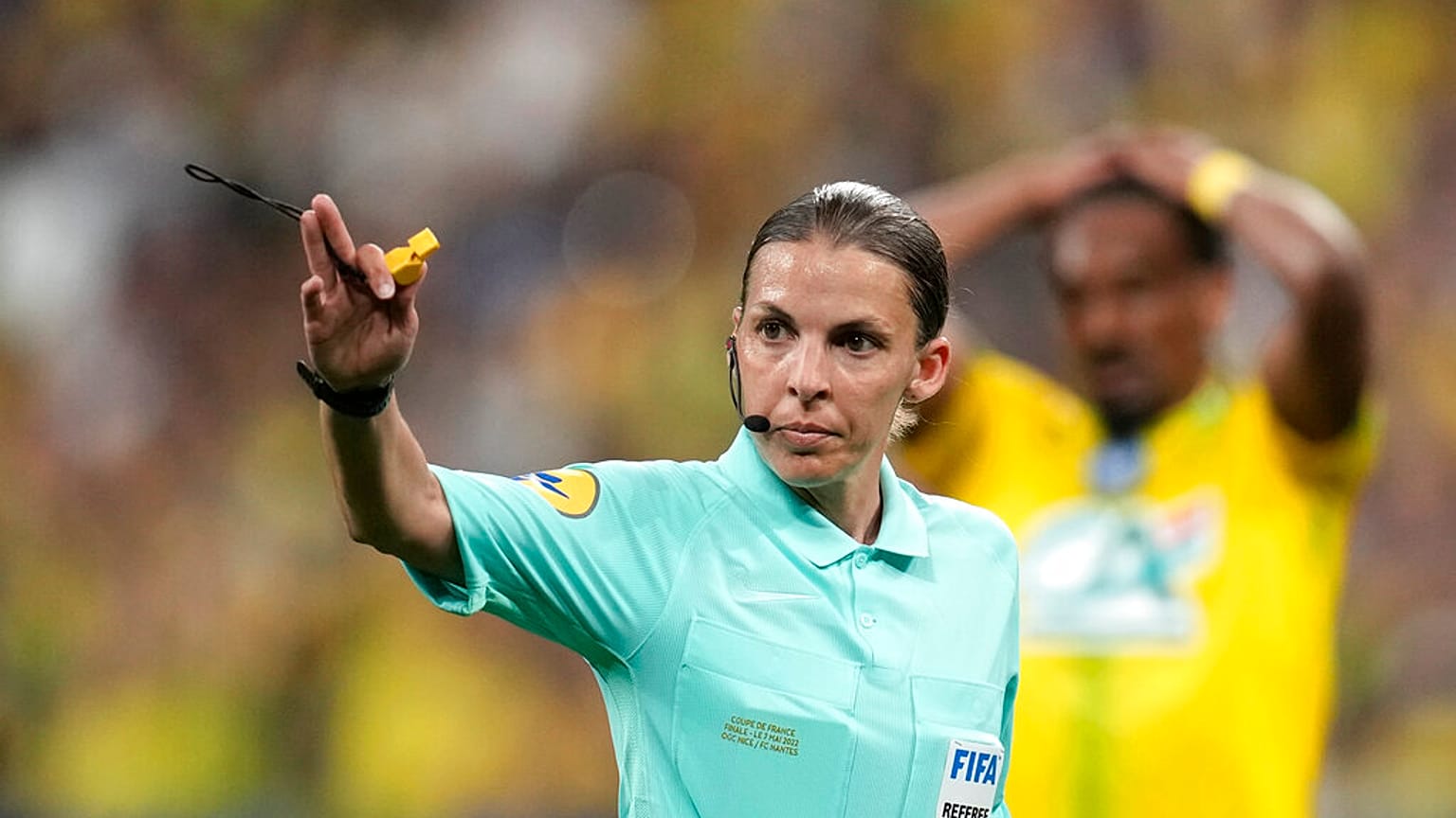 Stéphanie Frappart, arbitre française présente à la Coupe du monde au Qatar - le 07/05/2022 (archives)