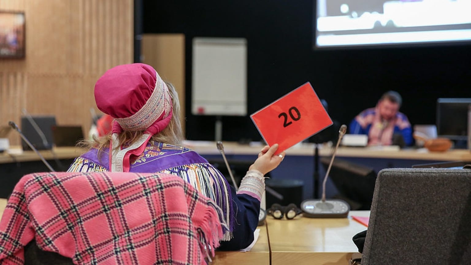 Members of Finland's Sámi Parliament in Inari, Lapland, vote on draft Sámi Parliament Act, 29 November 2022