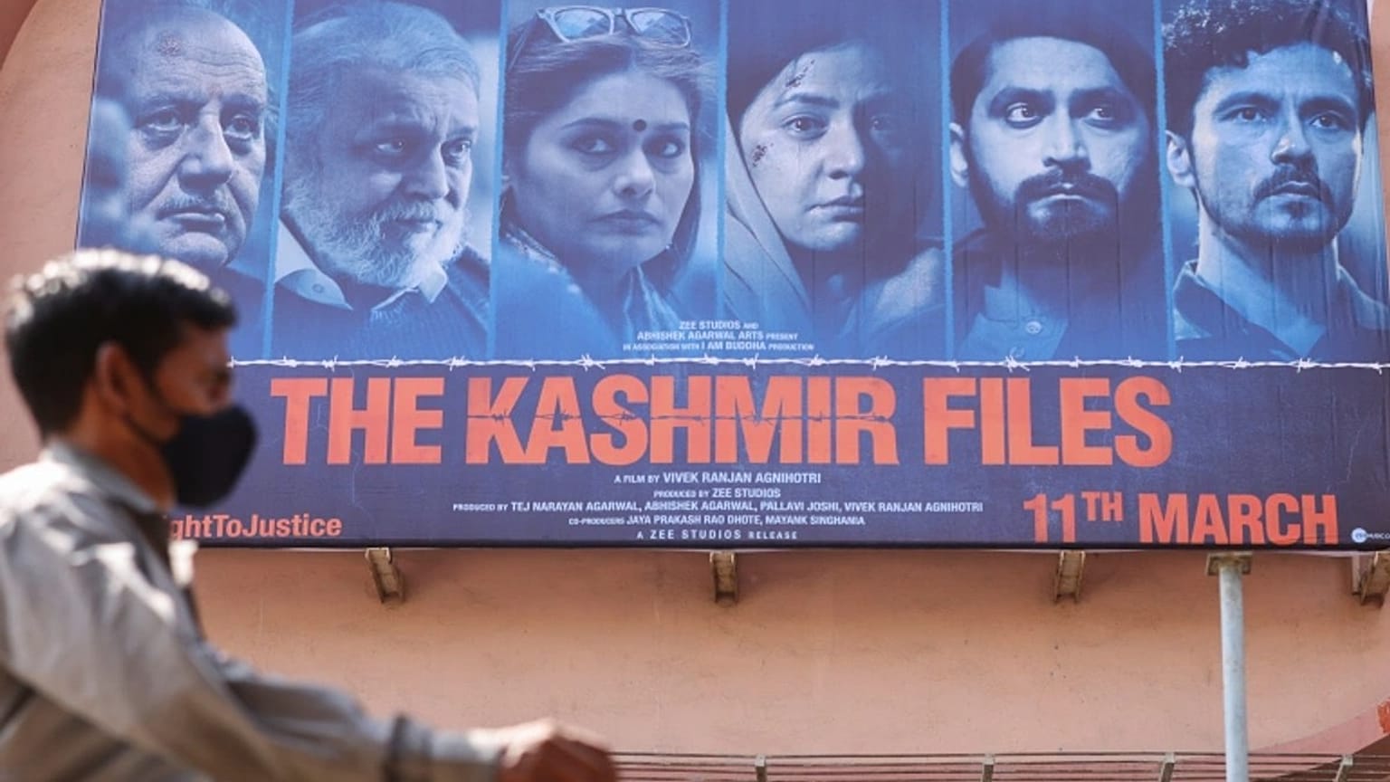 Poster of The Kashmir Files, a divisive film at the heart of the controversy surrounding Nadav Lapid's comments