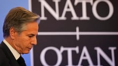 US-Außenminister Antony Blinken beim Treffen der Chefdiplomaten der NATO-Bündnispartner in Bukarest am 30. 11. 2022