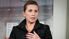 Prime Minister Mette Frederiksen attends the traditional post-election debates in Copenhagen, Denmark, Wednesday, Nov. 2, 2022.