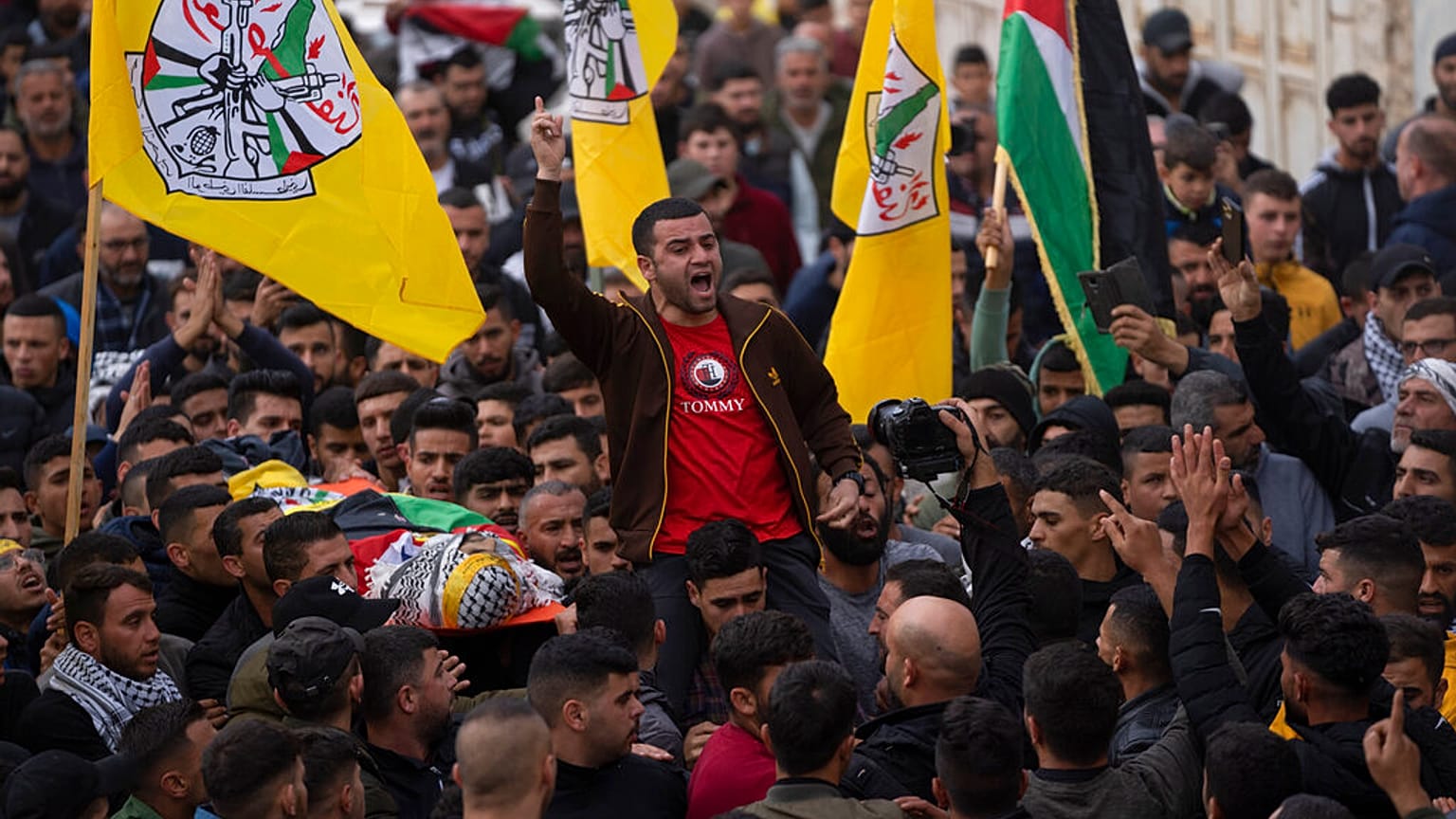 Funerali della vittima palestinese
