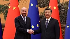 EU-Ratspräsident Charles Michel und Chinas Staatschef Xi Jinping 