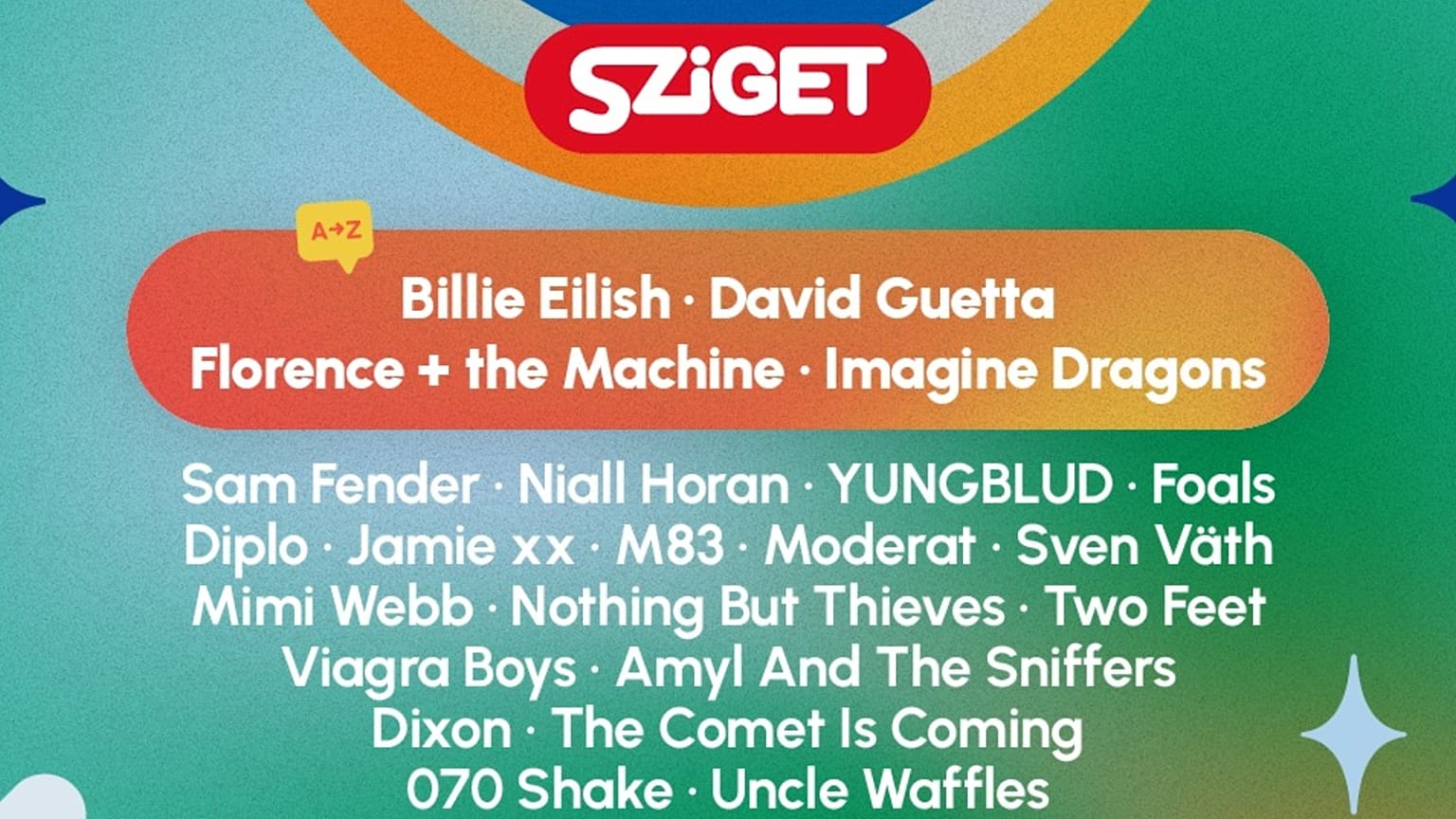 Az elsőként bejelentett fellépők a 2023-as Sziget fesztiválra