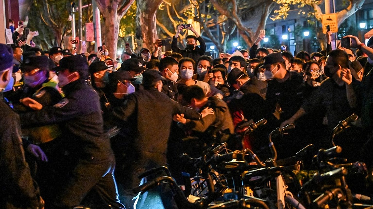 Çin'deki halk protestolarından bir kare