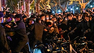 Çin'deki halk protestolarından bir kare