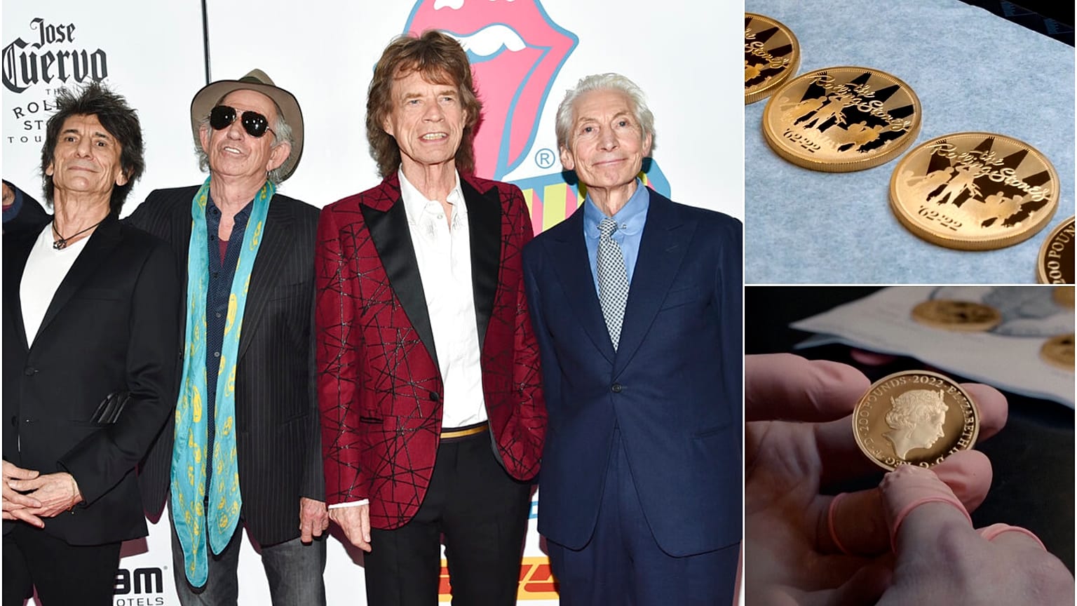 The Rolling Stones, from left, Ronnie Wood, Keith Richards, Mick Jagger and Charlie Watts attend the opening night party for "Exhibitionism" in New York on Nov. 15, 2016.