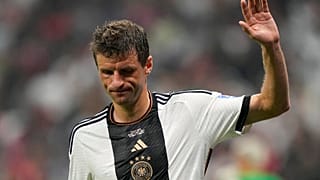 Reacción del alemán Thomas Mueller durante el partido de fútbol del grupo E de la Copa del Mundo entre Costa Rica y Alemania