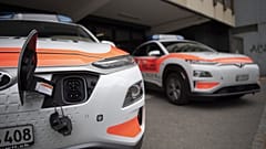 Elektromos rendőrautók a svájci St. Gallenben