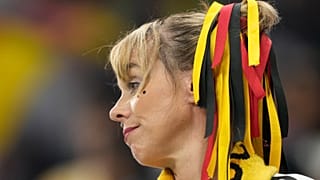 Germany's supporters react at the end of the World Cup group E soccer match between Costa Rica and Germany at the Al Bayt Stadium in Al Khor, Qatar, Friday, Dec. 2, 2022