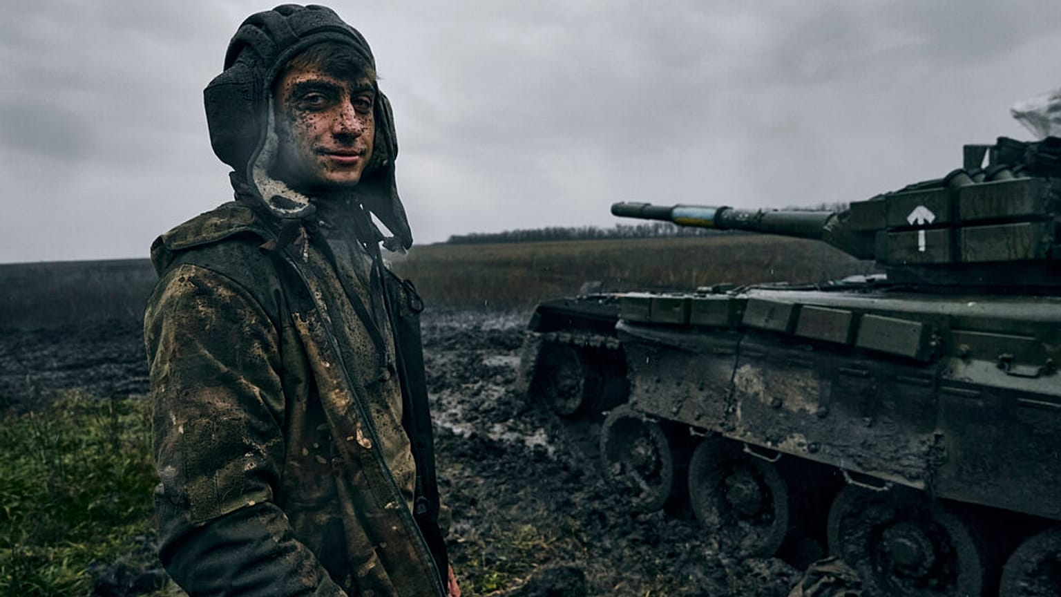 Ukrainischer Soldat an der Front in Donezk