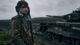 Ukrainischer Soldat an der Front in Donezk
