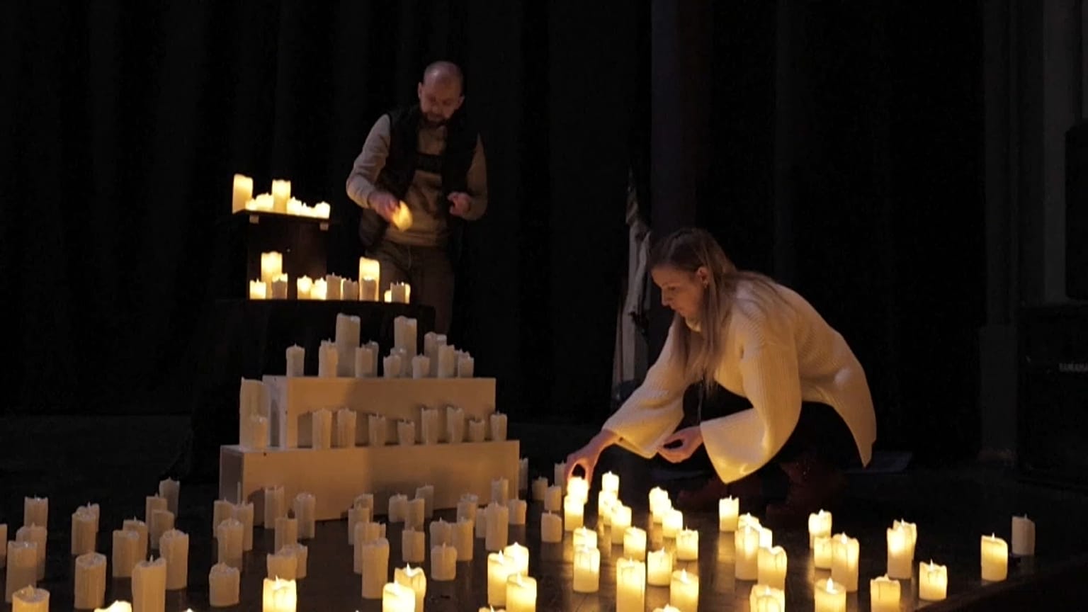 Live music and artificial lighting against the backdrop of blackouts in Ukraine.