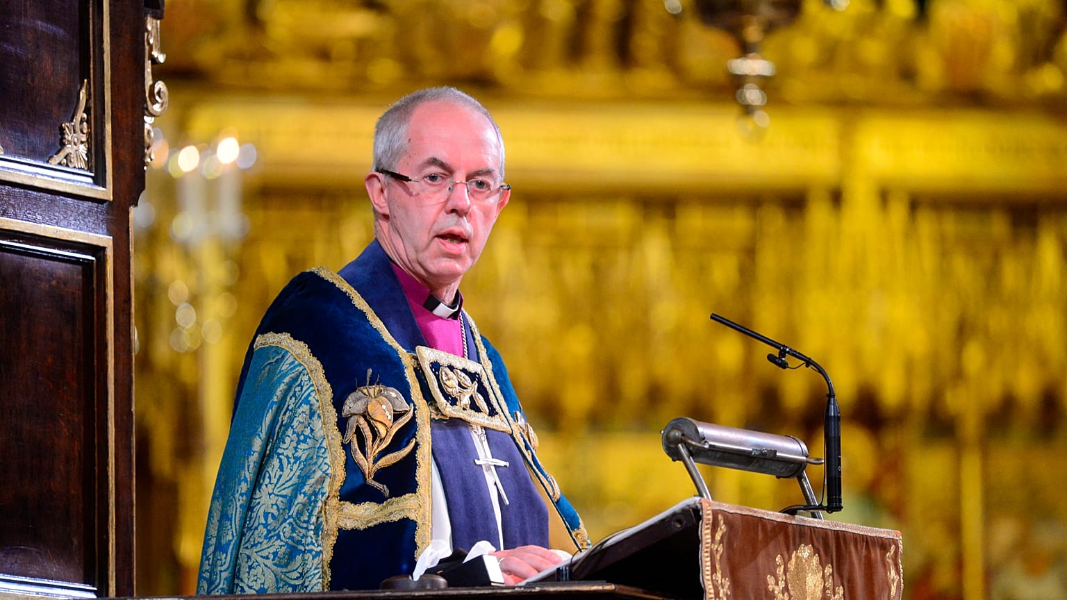 Archbishop of Canterbury Justin Welby makes an address during a National Service to mark the centenary of the Armistice at Westminster Abbey, London. 