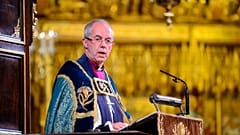 Archbishop of Canterbury Justin Welby makes an address during a National Service to mark the centenary of the Armistice at Westminster Abbey, London. 