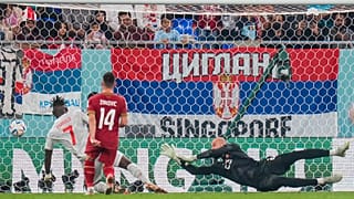 Embolo (7) góljával lett 2-2 az állás a Szerbia-Svájc (2-3) vb-mérkőzésen a dohai 974 Stadionban.